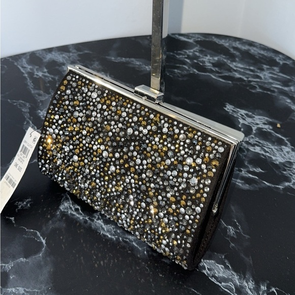 Inc International Concepts Clutch Loryy Sparkle Dressy Bag Rhinestone Black NWT - Picture 6 of 10